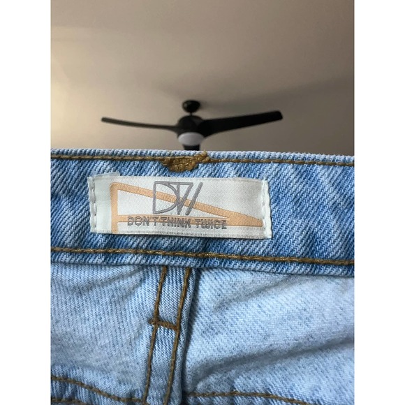Don't Think Twice light wash distressed flare split hem jeans, size 4 - Picture 11 of 11